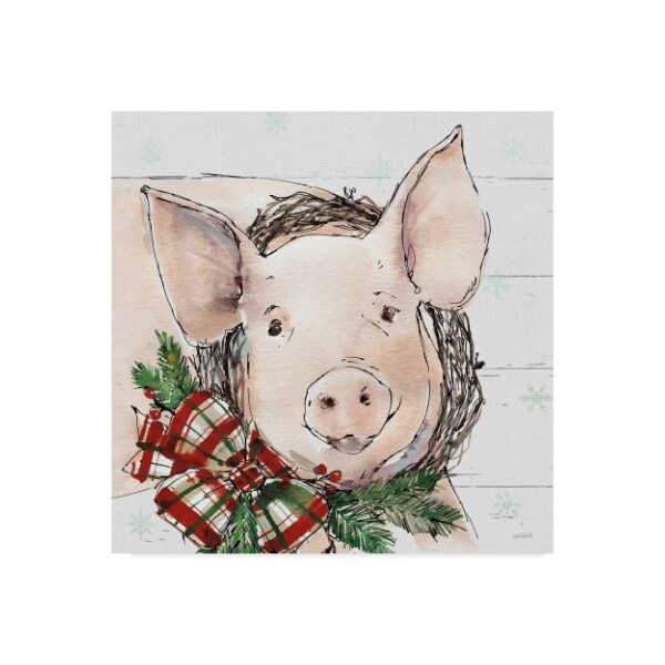 Trademark Fine Art Anne Tavoletti 'Holiday On The Farm Vii On Gray' Canvas Art, 35x35 - WAP08804-C3535GG
