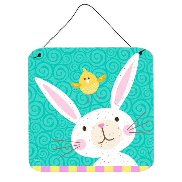 Carolines Treasures Happy Easter Rabbit Wall or Door Hanging Prints - VHA3032DS66