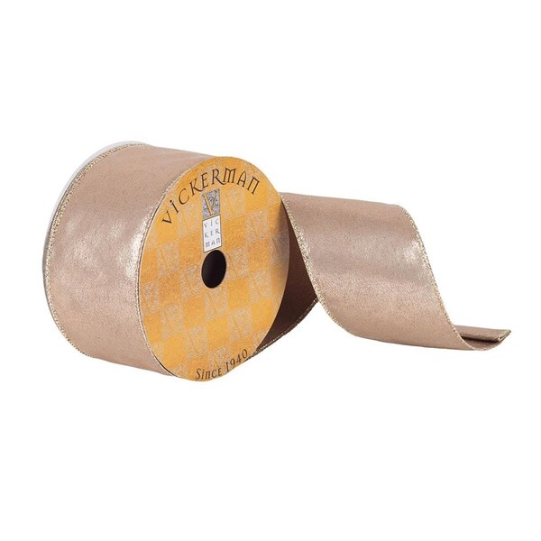 Vickerman 2.5 in. x 10 Yards Champagne Crackle Shimmer Ribbon, 72PK - Q180314