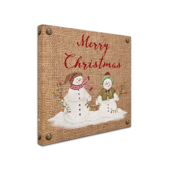 Trademark Fine Art Jean Plout 'Christmas On Burlap 1' Canvas Art, 14x14 - ALI17056-C1414GG