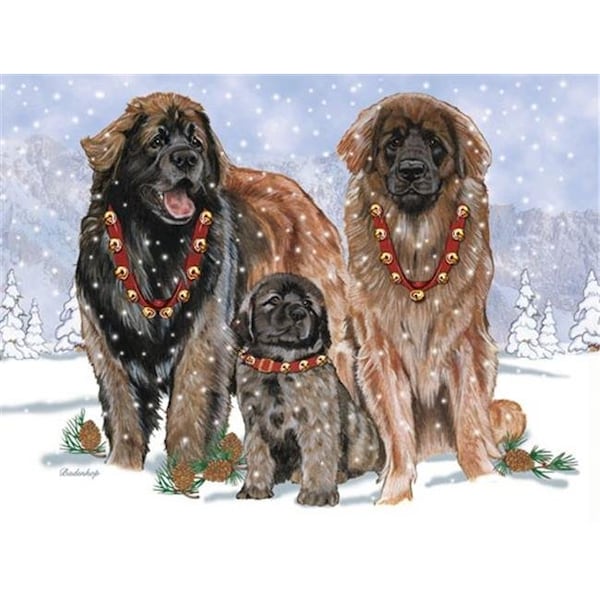 Pipsqueak Productions Pipsqueak Productions C724 Leonberger Christmas Boxed Cards - Pack of 10 - C724