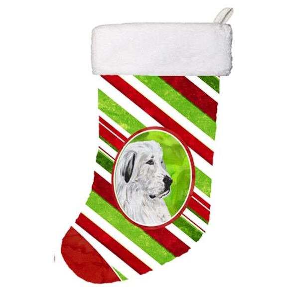 Carolines Treasures Carolines Treasures SC9810-CS Great Pyrenees Candy Cane Christmas Christmas Stocking; 11 x 8 In. - SC9810-CS