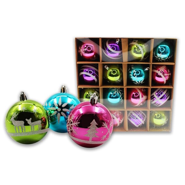 Queens Of Christmas Christmas Ornament Ball, Multi Color, 16PK - ORNPK-BALL-VIC-16
