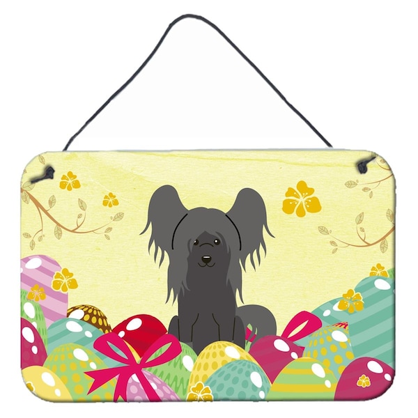 Carolines Treasures Easter Eggs Chinese Crested Black Wall or Door Hanging Prints - BB6112DS812