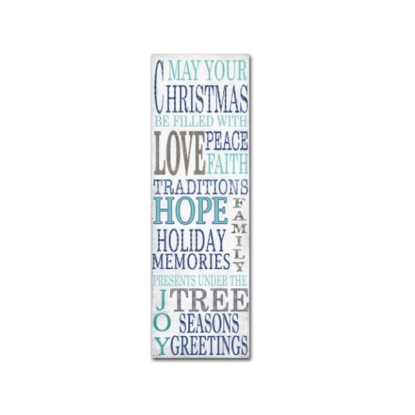 Trademark Fine Art Jean Plout 'Hope Blue Christmas' Canvas Art, 16x47 - ALI17147-C1647GG