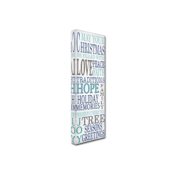 Trademark Fine Art Jean Plout 'Hope Blue Christmas' Canvas Art, 16x47 - ALI17147-C1647GG