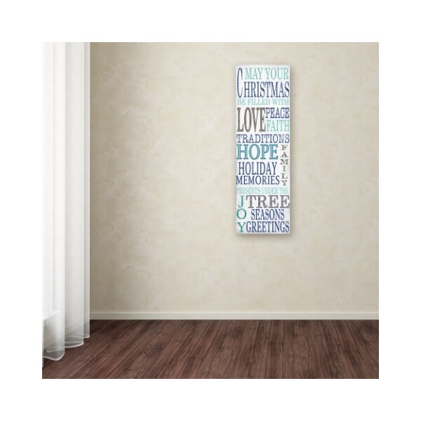 Trademark Fine Art Jean Plout 'Hope Blue Christmas' Canvas Art, 16x47 - ALI17147-C1647GG