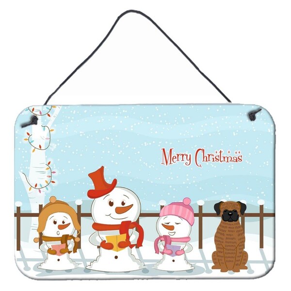 Carolines Treasures Merry Christmas Carolers Brindle Boxer Wall or Door Hanging Prints - BB2448DS812