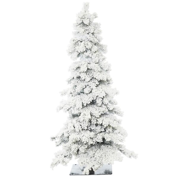 Vickerman 6 ft. x 33 in. Flocked White on Green Spruce Christmas Tree with 722 Tips - A806260