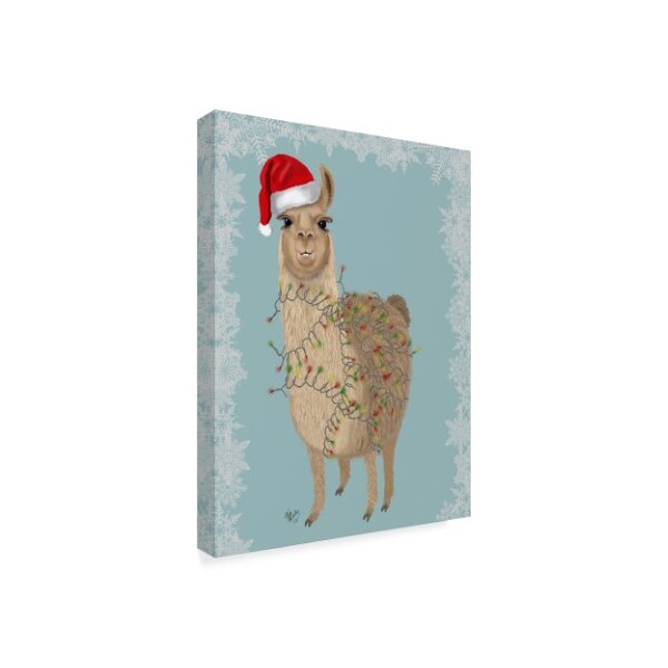 Trademark Fine Art Fab Funky 'Llama, Christmas Lights 2' Canvas Art, 14x19 - WAG00457-C1419GG