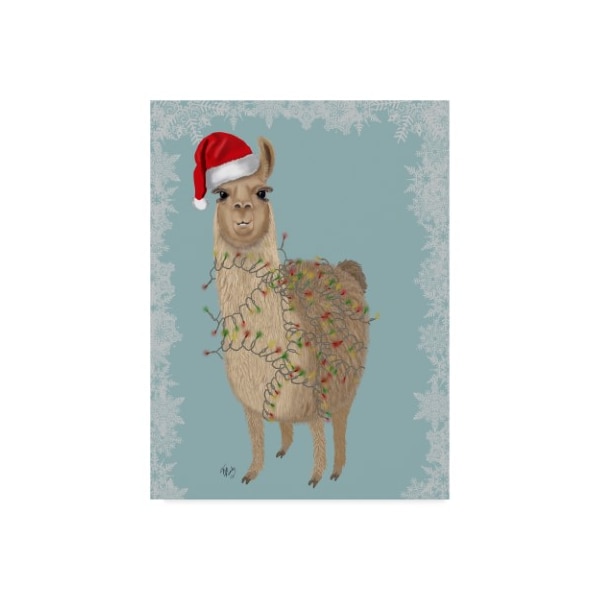 Trademark Fine Art Fab Funky 'Llama, Christmas Lights 2' Canvas Art, 14x19 - WAG00457-C1419GG