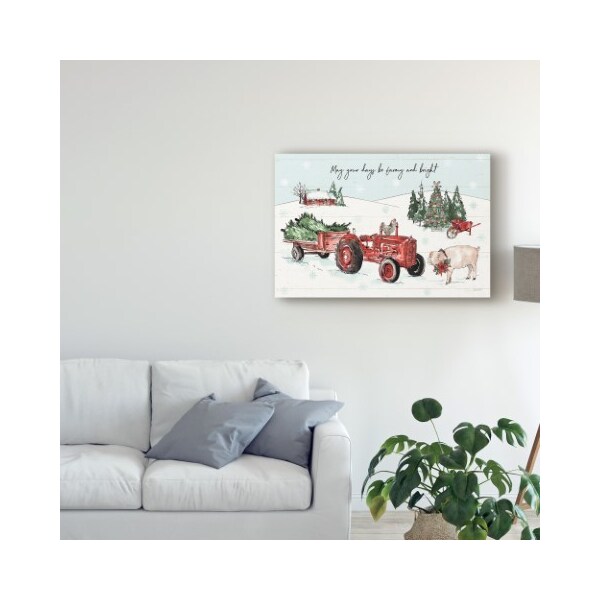 Trademark Fine Art Anne Tavoletti 'Holiday On The Farm I Farmy And Bright' Canvas Art, 12x19 - WAP09155-C1219GG