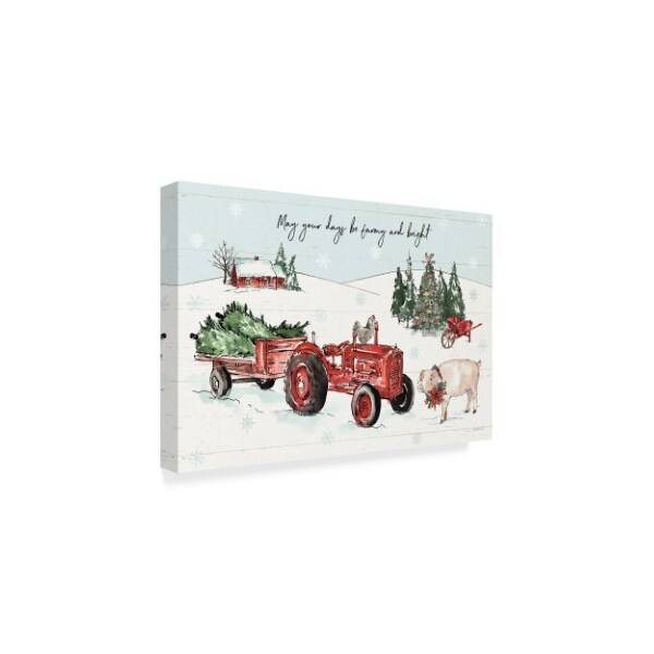 Trademark Fine Art Anne Tavoletti 'Holiday On The Farm I Farmy And Bright' Canvas Art, 12x19 - WAP09155-C1219GG