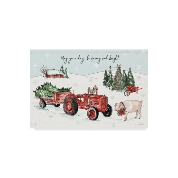 Trademark Fine Art Anne Tavoletti 'Holiday On The Farm I Farmy And Bright' Canvas Art, 12x19 - WAP09155-C1219GG