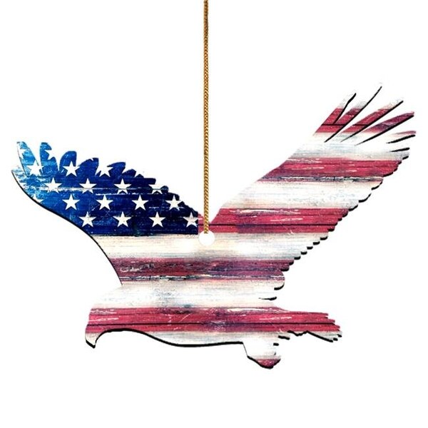Designocracy Designocracy 99912-O Freedom Eagle Wooden Ornament - 99912-O