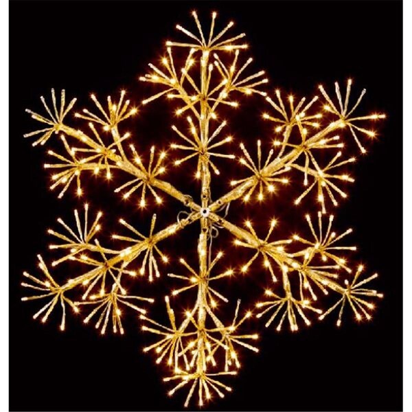 Queens Of Christmas 4 ft. LED Snowflake Wall Mount, Gold - WM-SNFL04-LWW