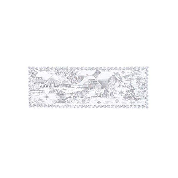 Heritage Lace Heritage Lace SR-1440W 14 x 40 in. Sleigh Ride Table Runner - SR-1440W
