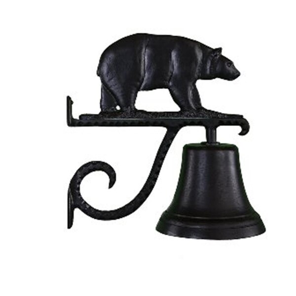 Swivel Cast Bell With Satin Black Bear Ornament - SW2618353