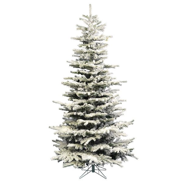 Vickerman 7.5 ft. x 50 in. Flocked Sierra Fir Slim Artificial Christmas Tree Unlit with 1228 Tip Count - A862075