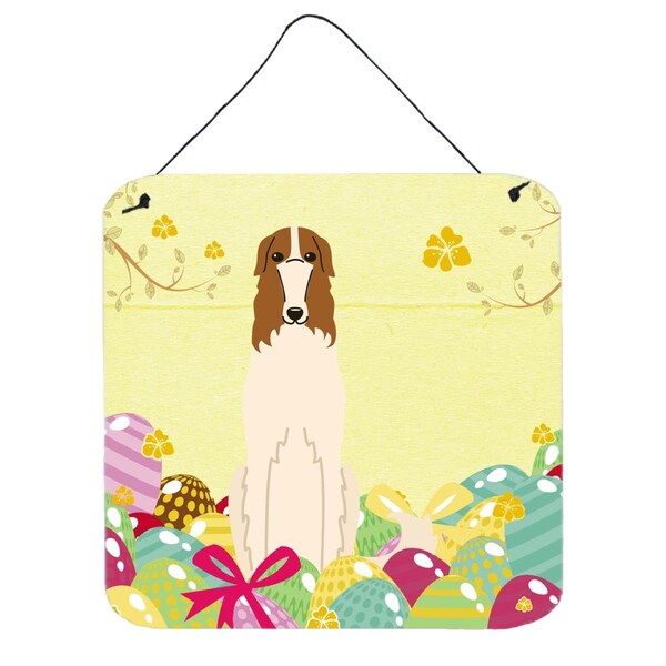 Carolines Treasures Easter Eggs Borzoi Wall or Door Hanging Prints - BB6023DS66