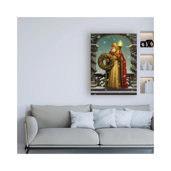 Trademark Fine Art Dan Craig 'Father Christmas Wreath' Canvas Art, 14x19 - ALI45825-C1419GG