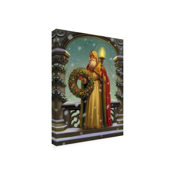 Trademark Fine Art Dan Craig 'Father Christmas Wreath' Canvas Art, 14x19 - ALI45825-C1419GG