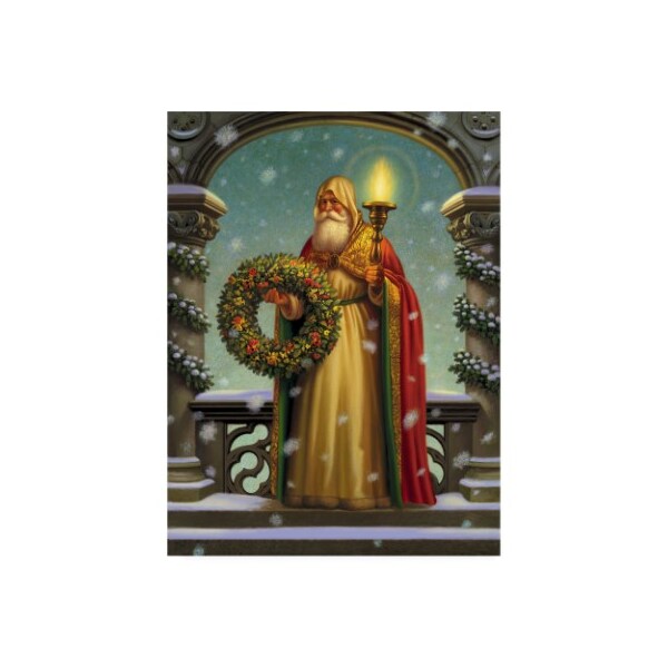 Trademark Fine Art Dan Craig 'Father Christmas Wreath' Canvas Art, 14x19 - ALI45825-C1419GG