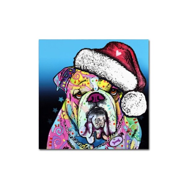Trademark Fine Art Dean Russo 'The Bulldog Christmas' Canvas Art, 24x24 - ALI18427-C2424GG