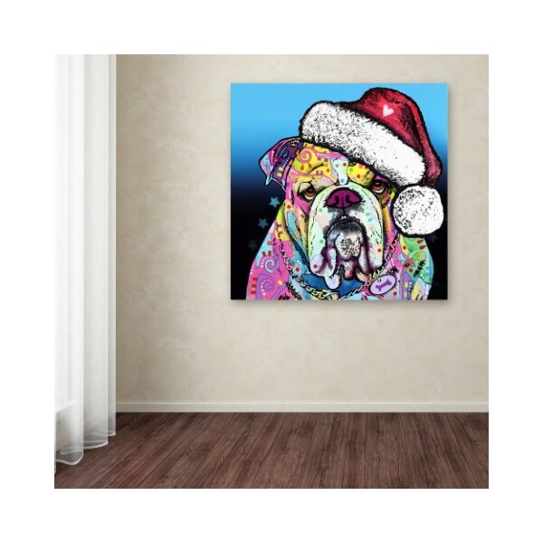 Trademark Fine Art Dean Russo 'The Bulldog Christmas' Canvas Art, 24x24 - ALI18427-C2424GG