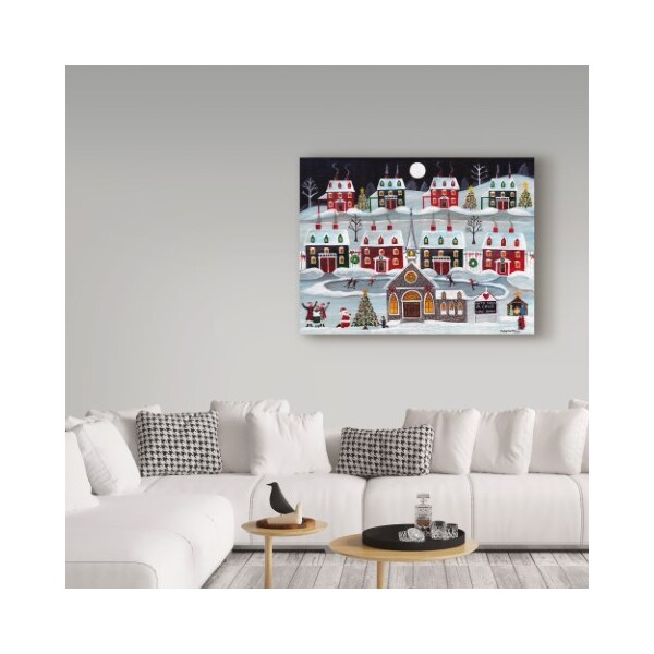Trademark Fine Art Cheryl Bartley 'A Child Is Born Christmas Skating Village' Canvas Art, 35x47 - ALI40884-C3547GG