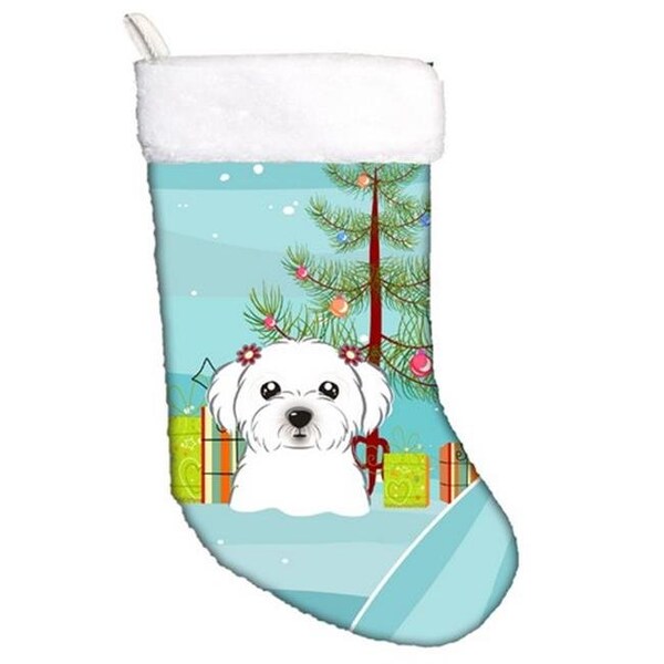 Carolines Treasures Carolines Treasures BB1580CS Christmas Tree & Maltese Christmas Stocking - BB1580CS