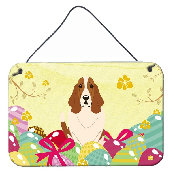 Carolines Treasures Easter Eggs Basset Hound Wall or Door Hanging Prints - BB6021DS812