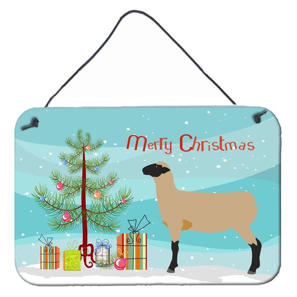 Carolines Treasures Hampshire Down Sheep Christmas Wall or Door Hanging Prints - BB9343DS812