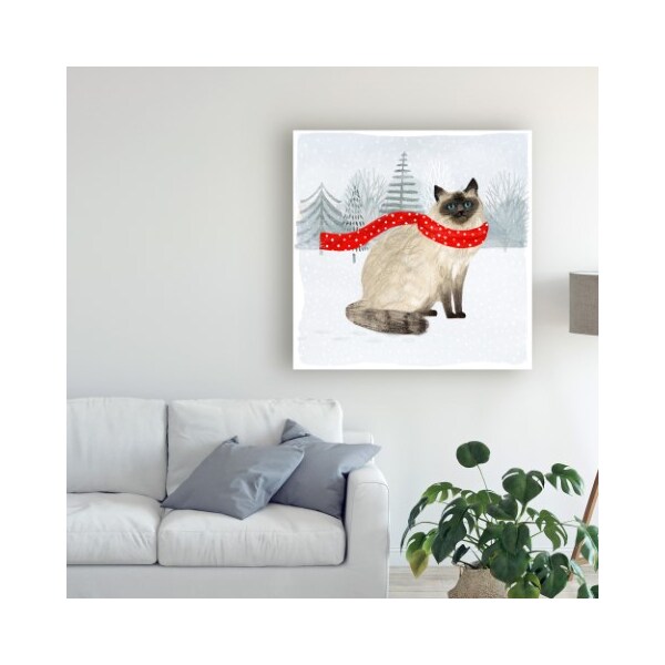 Trademark Fine Art Victoria Borges 'Christmas Cats And Dogs Iii' Canvas Art, 14x14 - WAG13424-C1414GG