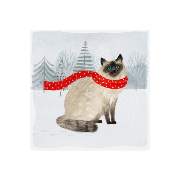 Trademark Fine Art Victoria Borges 'Christmas Cats And Dogs Iii' Canvas Art, 14x14 - WAG13424-C1414GG