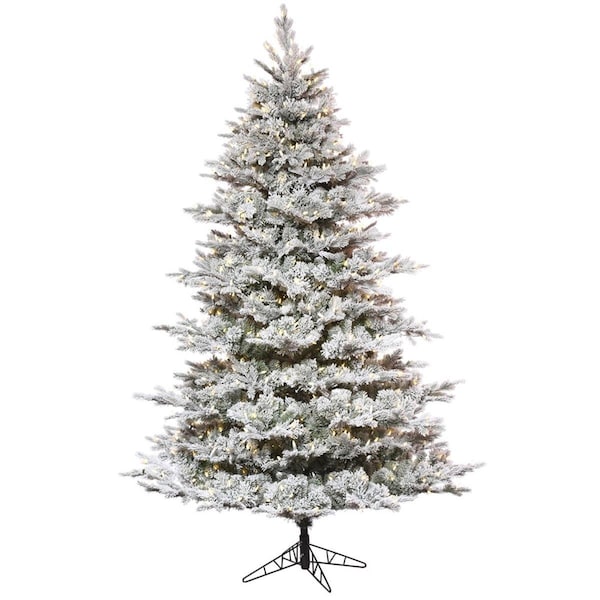 Vickerman 7.5 ft. x 60 in. Flocked Kiana Christmas Tree with 750 Warm White - K173376LED