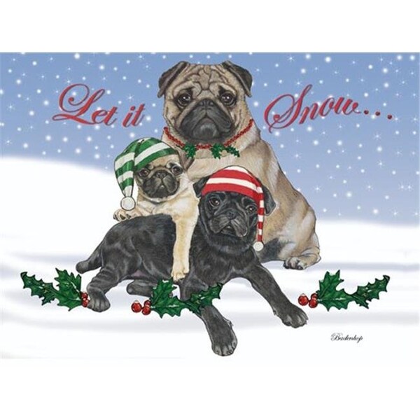 Pipsqueak Productions Pipsqueak Productions C527 Holiday Boxed Cards- Pug - C527