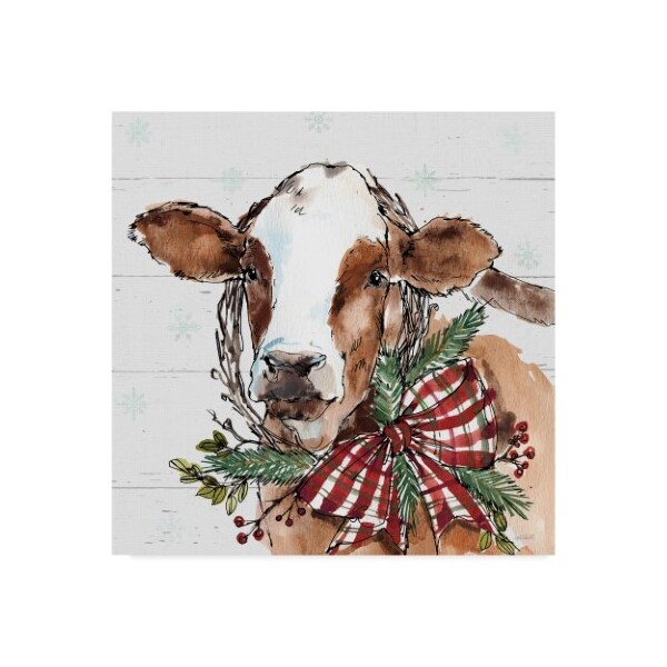 Trademark Fine Art Anne Tavoletti 'Holiday On The Farm Viii On Gray' Canvas Art, 14x14 - WAP08805-C1414GG