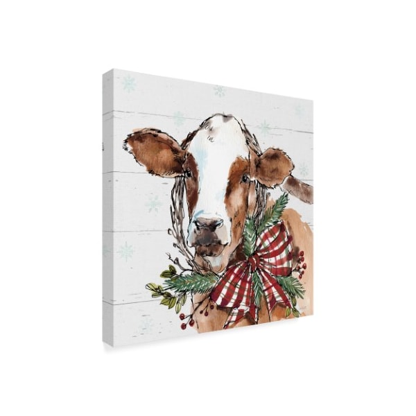 Trademark Fine Art Anne Tavoletti 'Holiday On The Farm Viii On Gray' Canvas Art, 14x14 - WAP08805-C1414GG