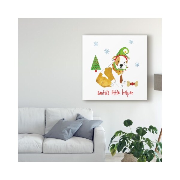 Trademark Fine Art Farida Zaman 'Christmas Puppers I' Canvas Art, 35x35 - WAP09330-C3535GG