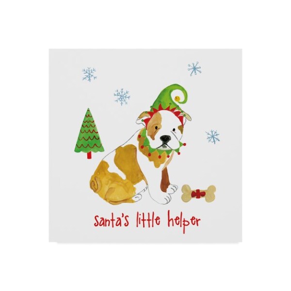 Trademark Fine Art Farida Zaman 'Christmas Puppers I' Canvas Art, 35x35 - WAP09330-C3535GG