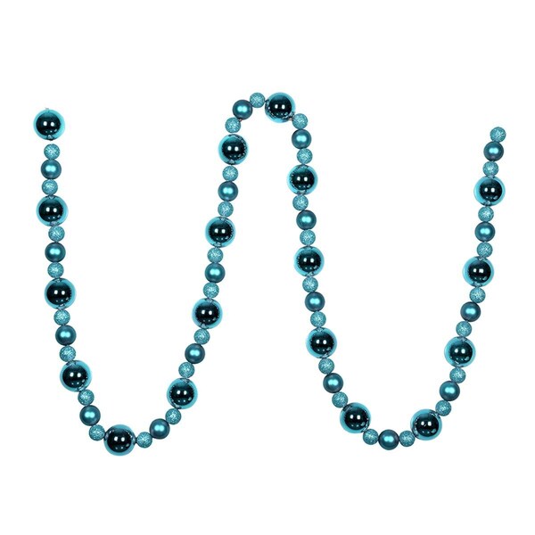 Vickerman 9 ft. Baby Blue Assorted Ball Garland, 12PK - N181732