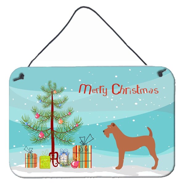 Carolines Treasures Irish Terrier Christmas Wall or Door Hanging Prints - BB8438DS812