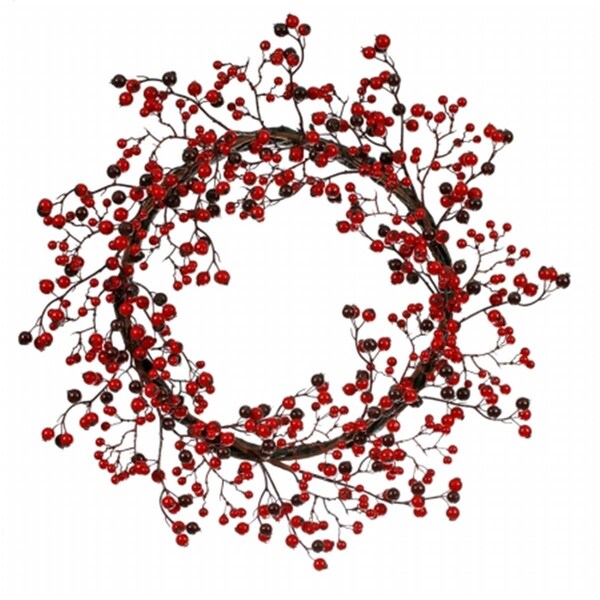 Vickerman 22 in. Red-Burgundy Mixed Berry Wreath Outdoor - P101422