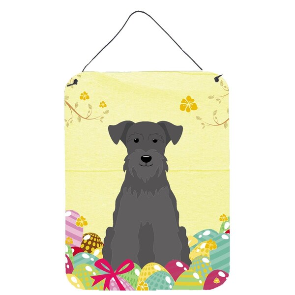 Carolines Treasures Easter Eggs Miniature Schanuzer Black Wall or Door Hanging Prints - BB6051DS1216