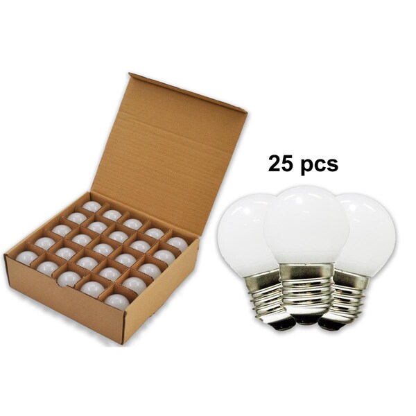 Queens Of Christmas G40 Frosted Bulbs, Pure White, 25PK - G40-RETRO-PW-F-25