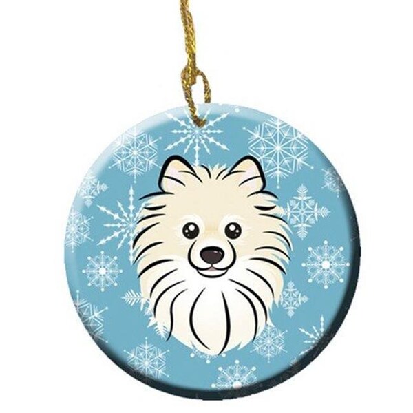 Carolines Treasures Carolines Treasures BB1641CO1 Snowflake Pomeranian Ceramic Ornament - BB1641CO1