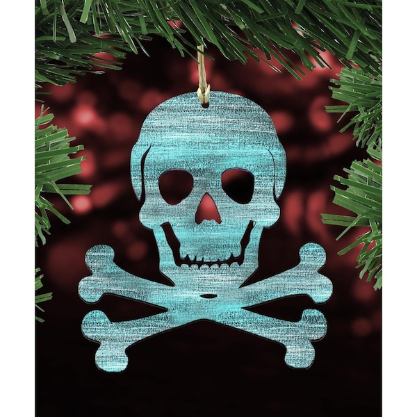 Designocracy Dead Mans Tale Skull  Bones Wooden Ornament - 99443O