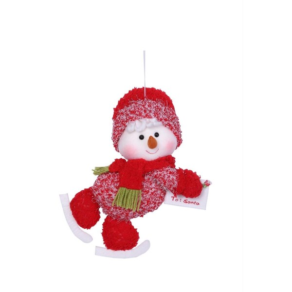 Deco4Sale 11 in. Skiing Snowman Boy Orn with Envelope - 45286