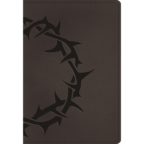 Rarity 4.5 x 6.5 in. ESV Large Print Compact Bible, Charcoal Crown Design Trutone - RA2198080